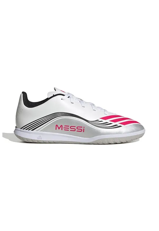 Pantofi F50 Messi Club pentru fotbal - Alb/Fucsia/Argintiu