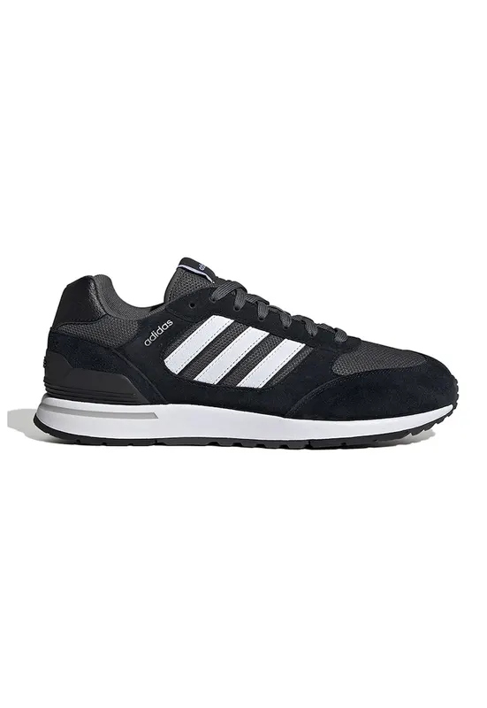 Pantofi sport Run 80s 'cu insertii de piele intoarsa - Alb/Negru