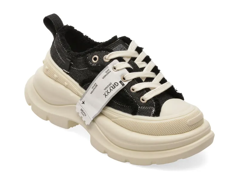 Pantofi sport negri, 5368, din material textil