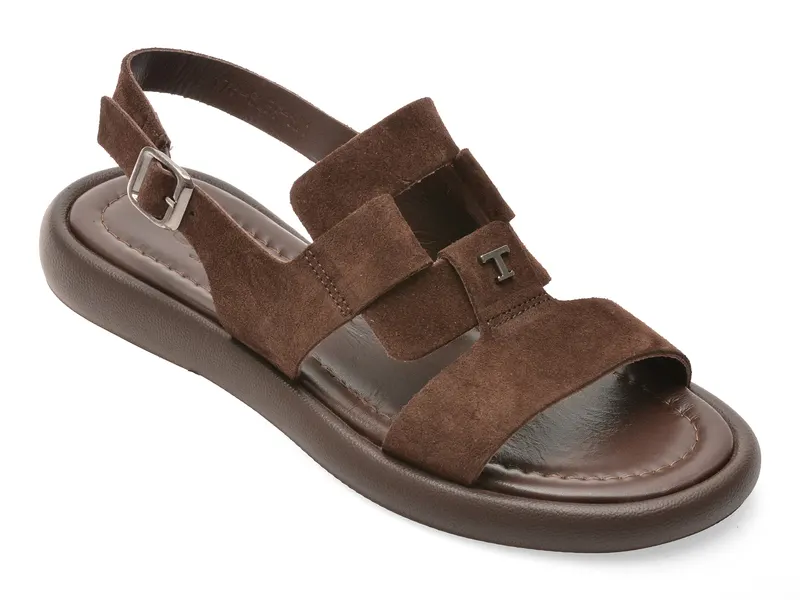 Sandale maro, 1766259, din piele intoarsa