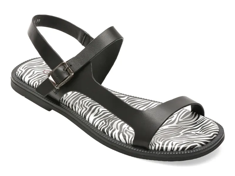 Sandale negre, 67735, din piele naturala