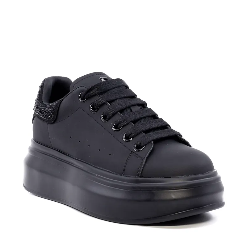 Sneaker femei Enzo Bertini negri din piele cu ștrasuri 3862dp262n — imaginea 2