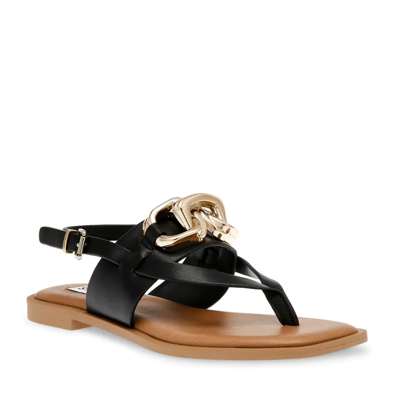 Sandale femei Steve Madden negre cu talpă joasă 1467DSGENIEN — imaginea 2