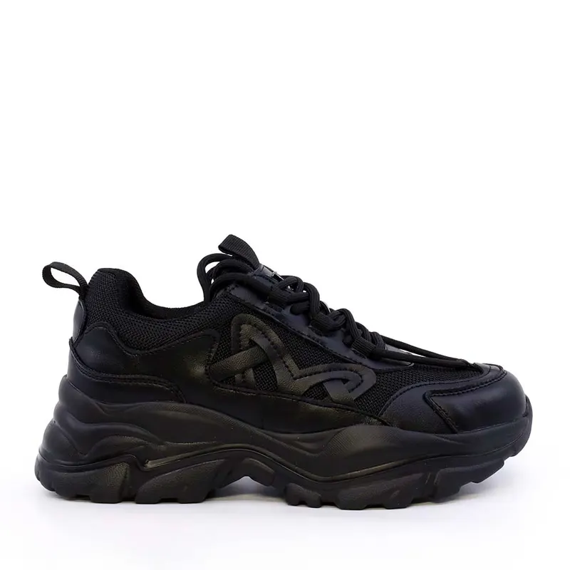 Sneakers ușori femei Luca di Gioia negri din piele și textil 3841DP263N