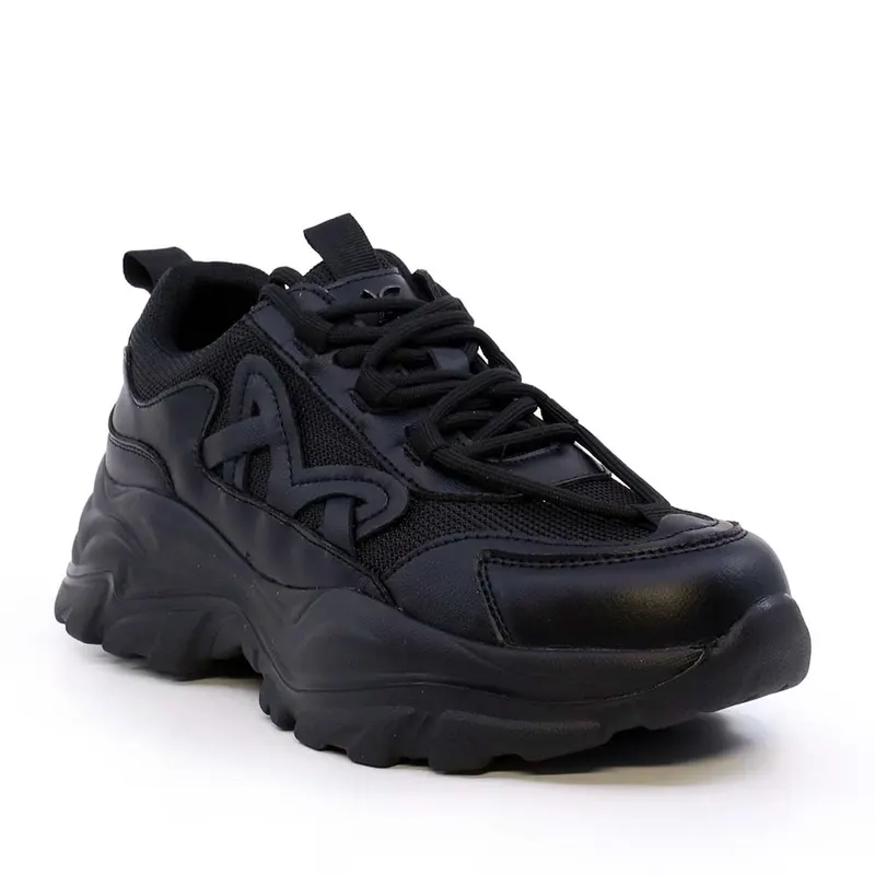 Sneakers ușori femei Luca di Gioia negri din piele și textil 3841DP263N — imaginea 2