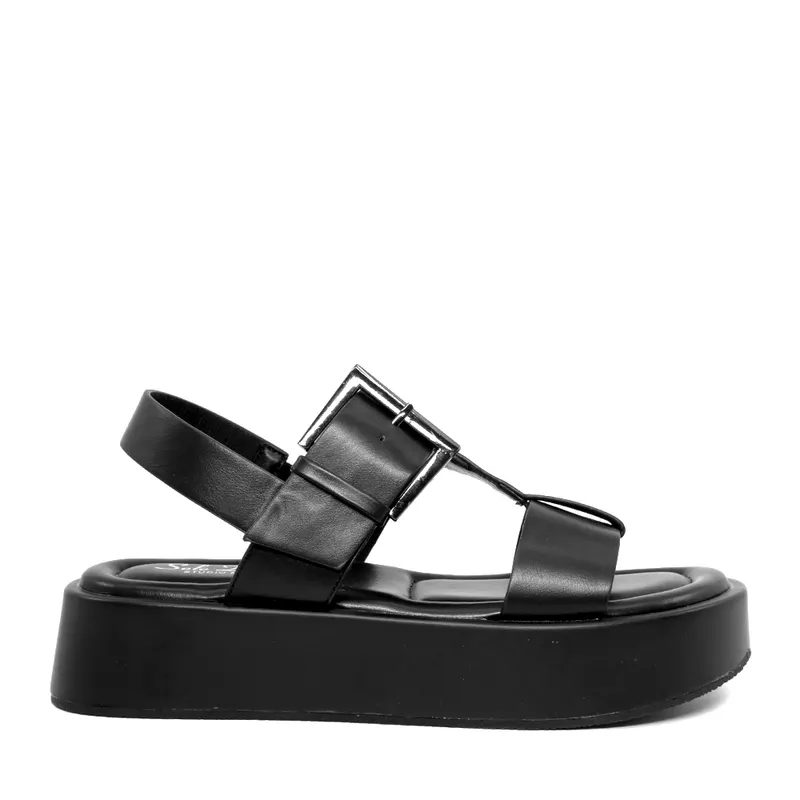 Sandale femei Solo Donna negre din sintetic cu platformă 2547DS8778N