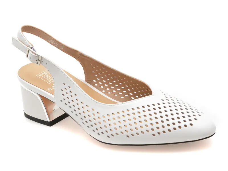 Pantofi eleganti FLAVIA PASSINI albi, JH56, din piele naturala