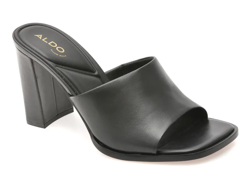 Papuci eleganti negri, RE-SOPHIA 001, din piele naturala