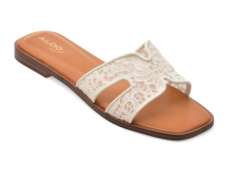 Papuci albi, ITSANDAL 121, din material textil