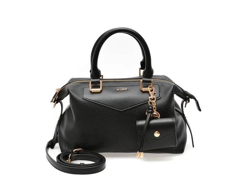 Geanta neagra, MELLOWBAG 001, din piele ecologica