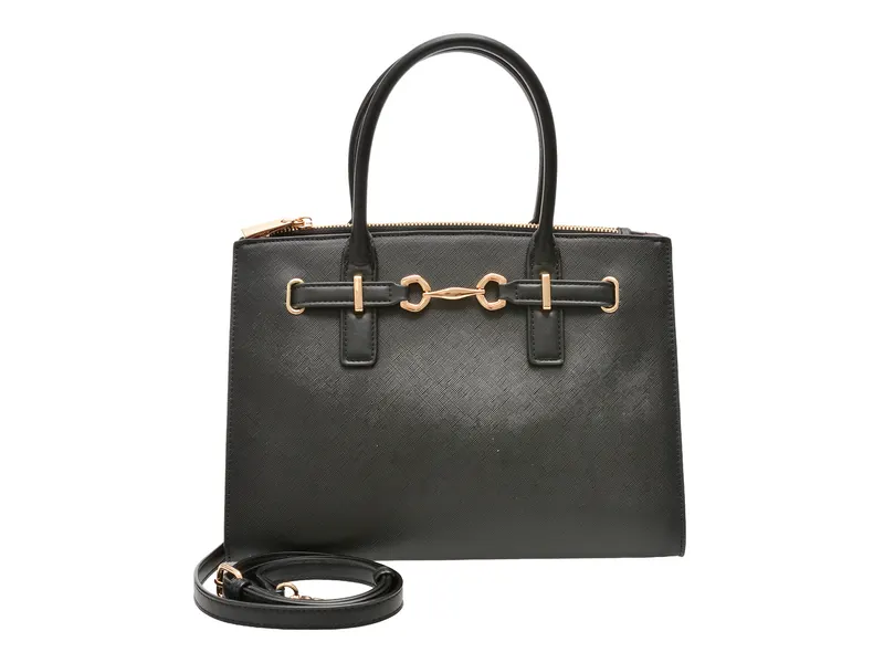 Geanta neagra, EVIELYNE 001, din piele ecologica
