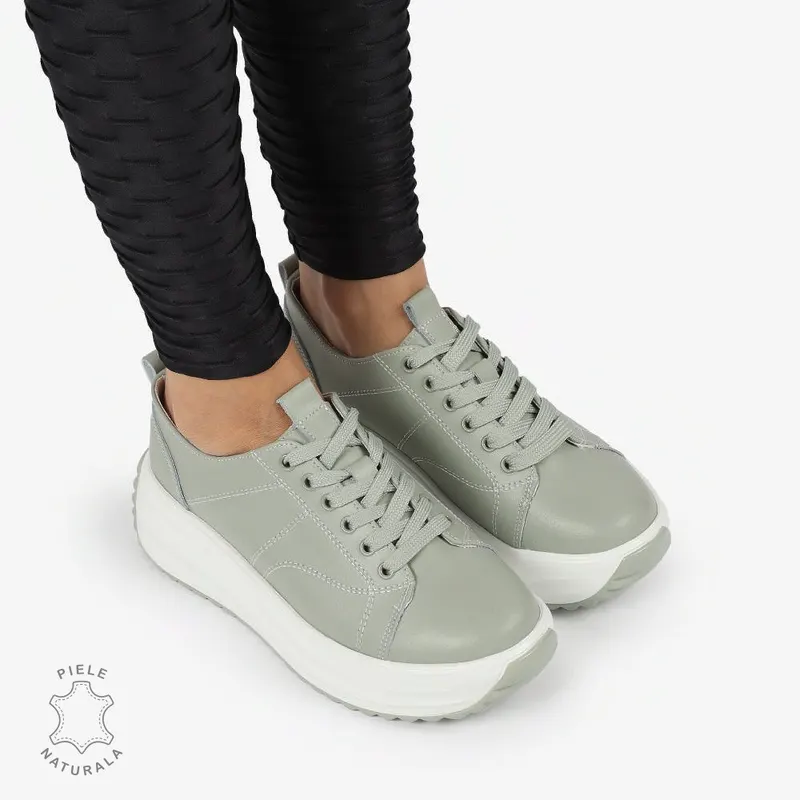 Pantofi casual piele naturala cu talpa inalta CRL1307 BARILLA