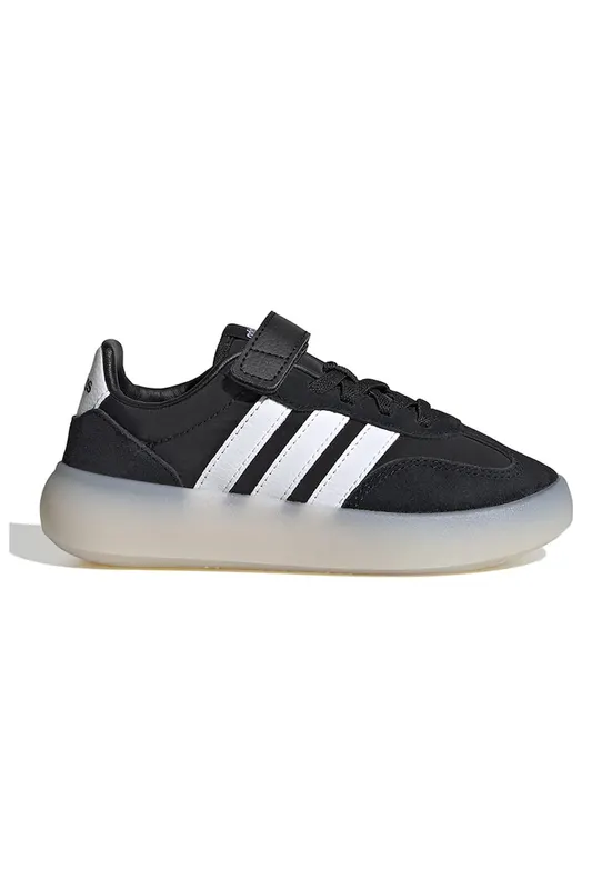 Pantofi sport Barreda Decode cu velcro si detalii de piele intoarsa - Alb/Negru