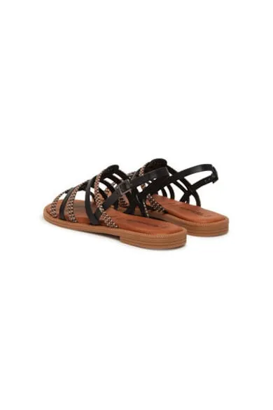 Sandale dama - 1-28104-44 - Piele naturala - Negru - Negru
