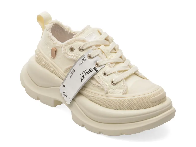 Pantofi sport albi, 5368, din material textil