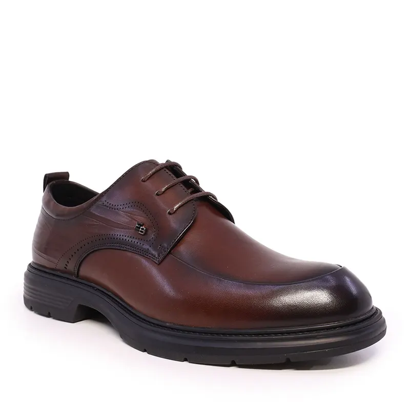 Pantofi derby bărbați Enzo Bertini maro din piele naturală 1420BP2100M — imaginea 2