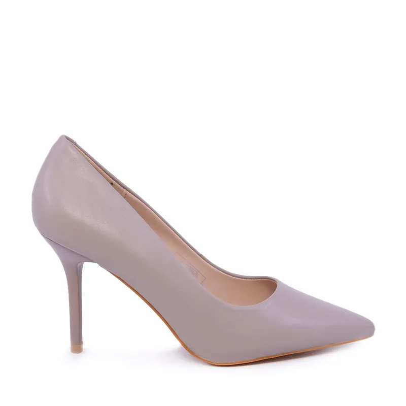 Pantofi stiletto femei taupe din piele 2041DP2593TA