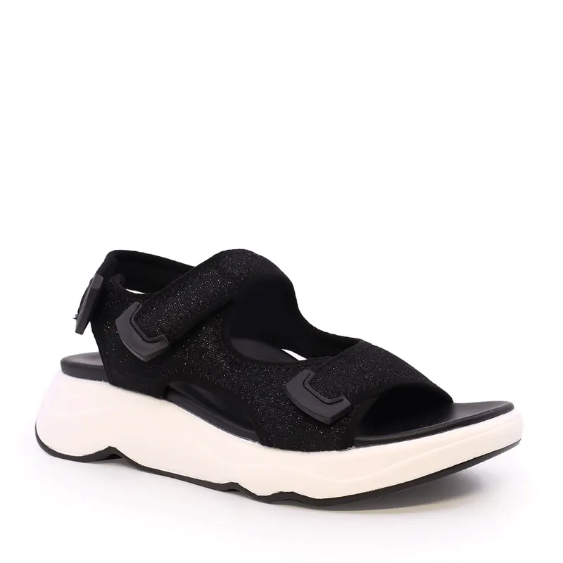 Sandale cu linii sportive femei Solo Donna negre 2549DS9324N — imaginea 2
