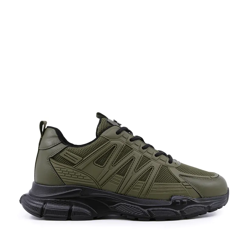 Sneakers de bărbați Luca di Gioia kaki din piele 3917BP780KA