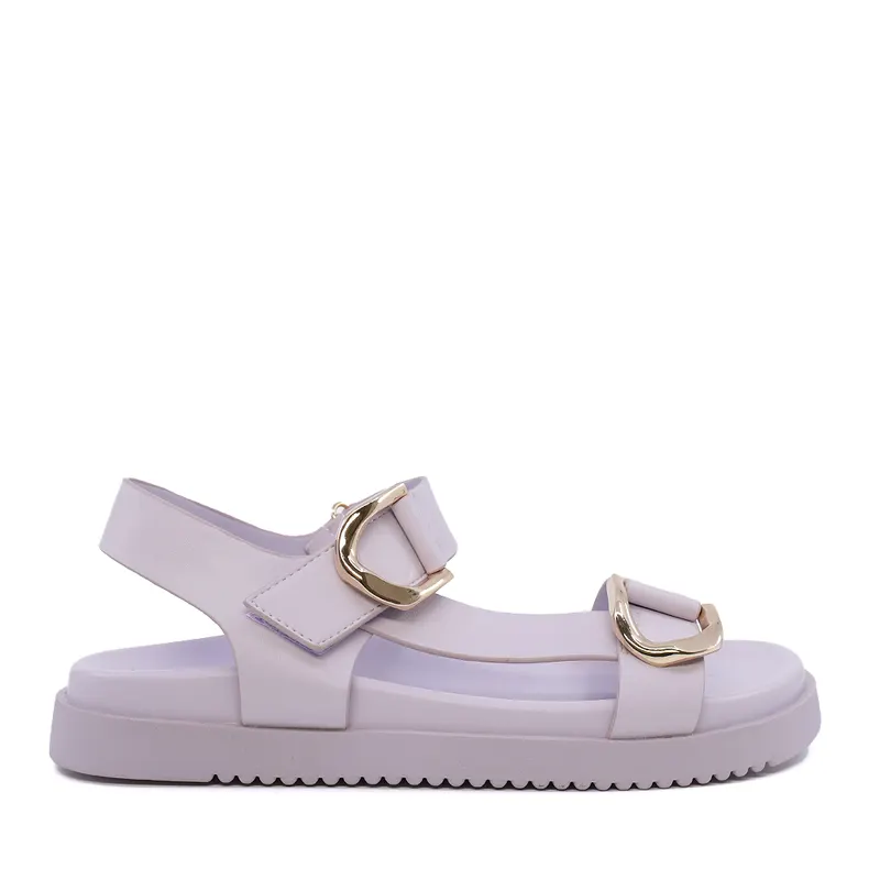 Sandale femei Solo Donna lila din sintetic cu catarame metalice 2547DS8983LI