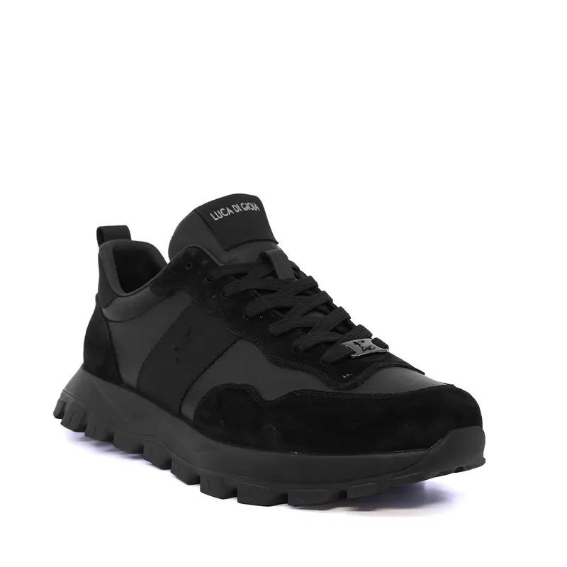 Sneakers bărbați Luca di Gioia negri din piele 3912BP032N — imaginea 2