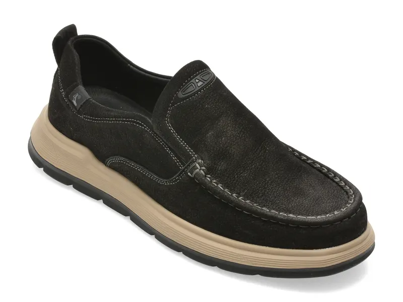Mocasini negri, E660010, din piele naturala