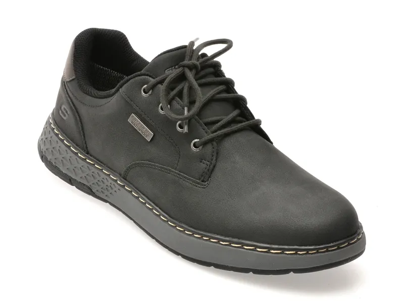 Pantofi sport SKECHERS negri, GARLAN, din piele ecologica
