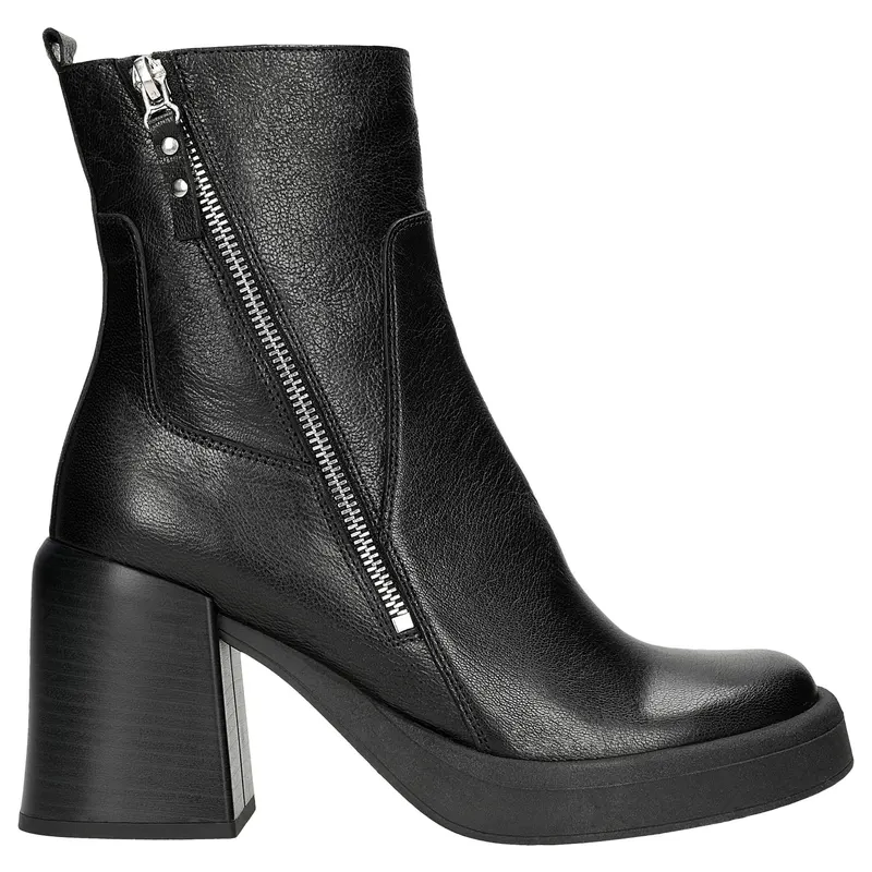 Botine negre cu fermoar pe partea superioară damă