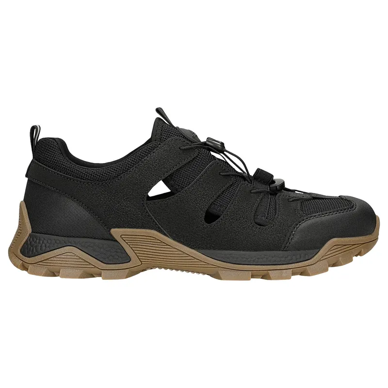 Sneakers negri cu decupaje pe talpă maro RELAKS