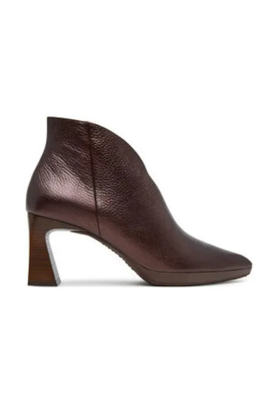 Botine dama pana la glezna - 305492838 - piele naturala - maro -