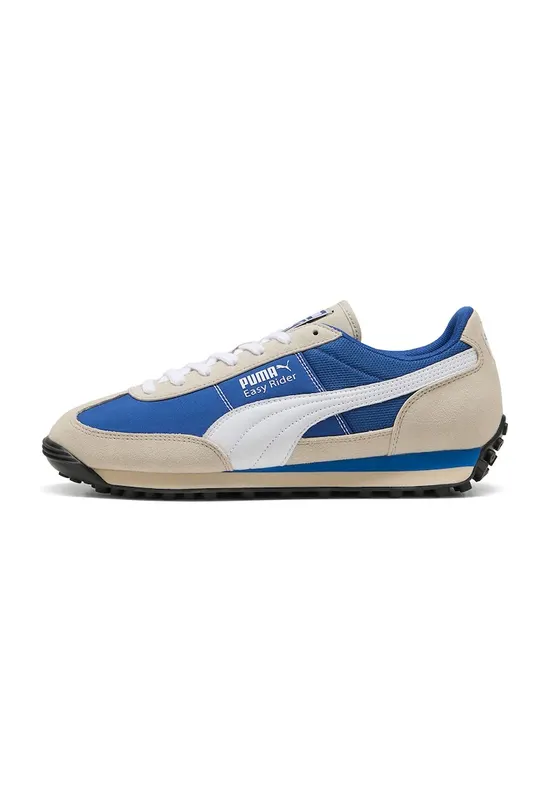 Pantofi sport Easy Rider cu inserti din piele intoarsa - Alb/Albastru royal/Maro nisip