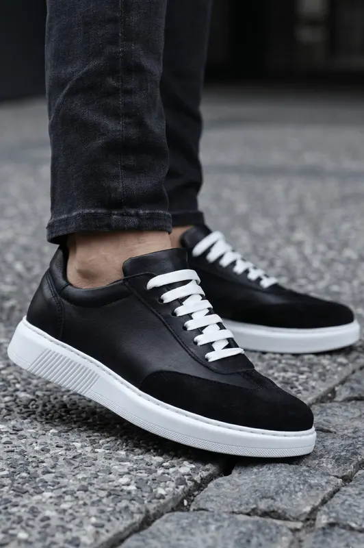 Pantofi Sport din Piele Naturala Negri - IGO BLACK
