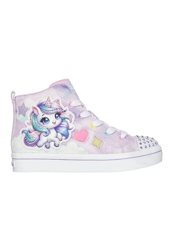 Tenisi mid-high cu lumini led Twinkle Toes Twi-Lites 2.0 - Albastru lavanda/Lila