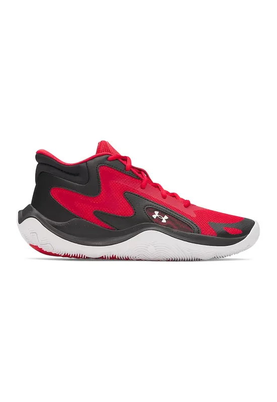 Pantofi mid-cut Jet '25 cu detaliu logo pentru baschet - Rosu/Negru