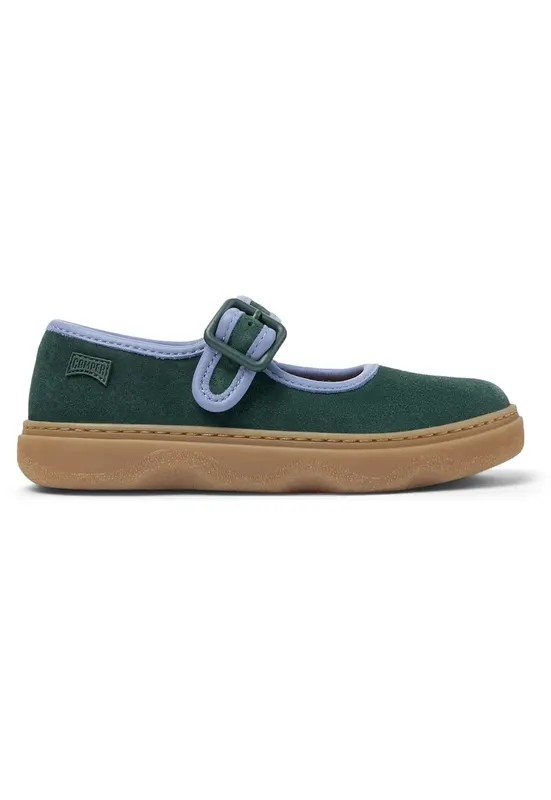 Balerini Mary Jane de piele intoarsa Kiddo - Verde inchis