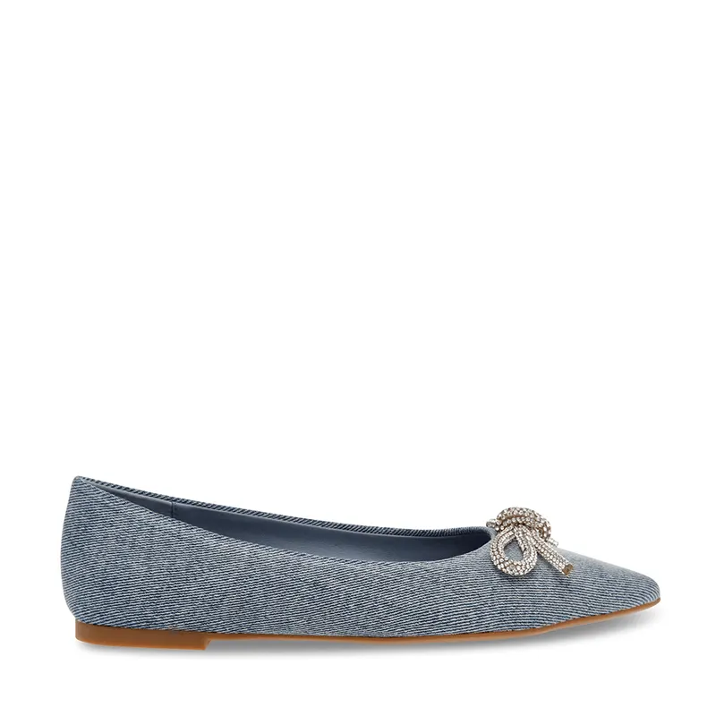 Balerini femei Steve Madden Elina albștri din textil cu ștrasuri 1467DBELINAJBL
