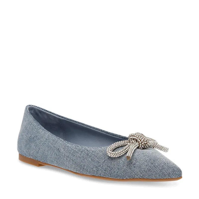 Balerini femei Steve Madden Elina albștri din textil cu ștrasuri 1467DBELINAJBL — imaginea 2