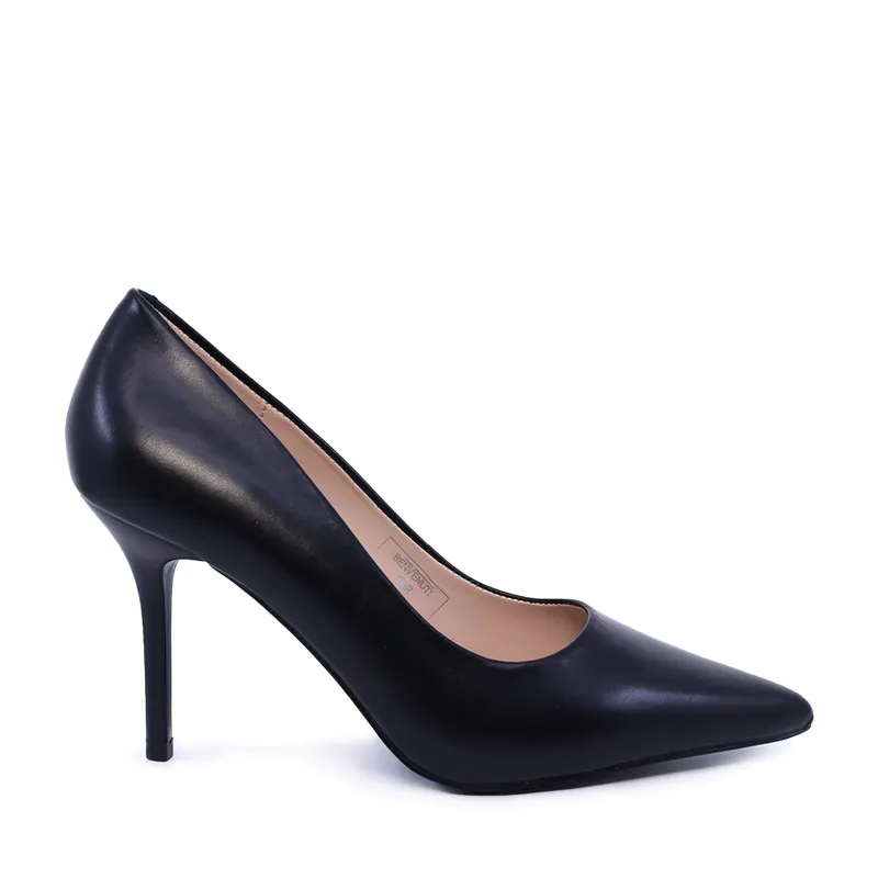 Pantofi stiletto femei negri din piele 2041DP2593N