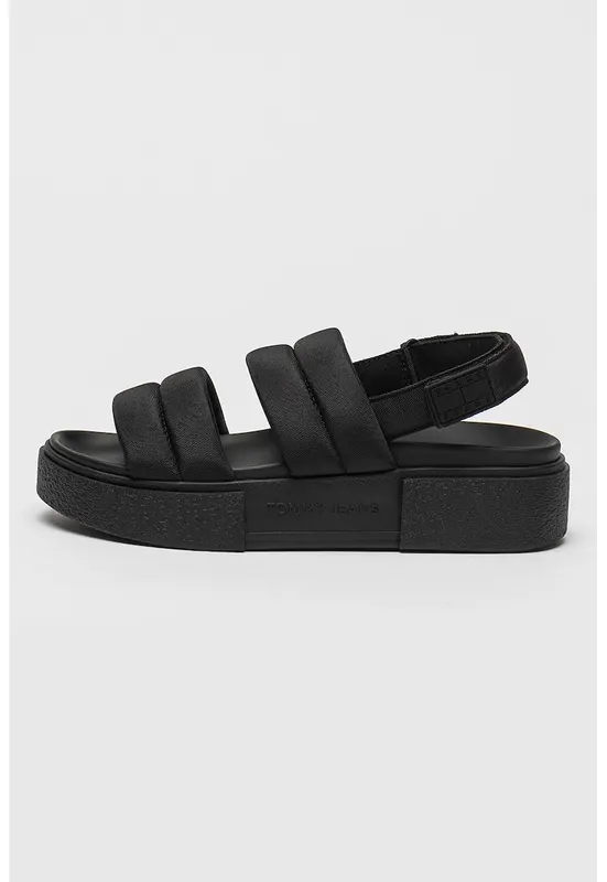 Sandale din material textil cu inchidere velcro - Negru