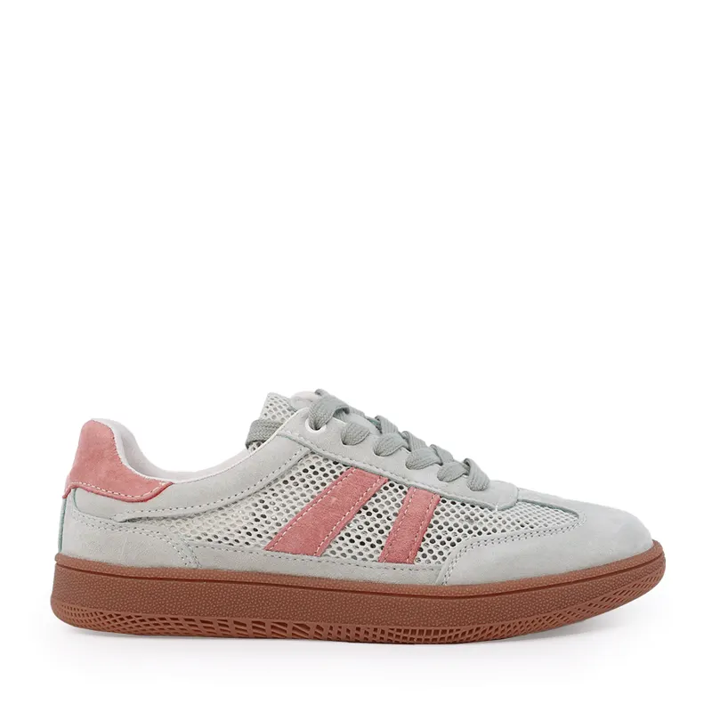 Sneakers ușori femei verzi din piele și textil 1991DPF0390VV