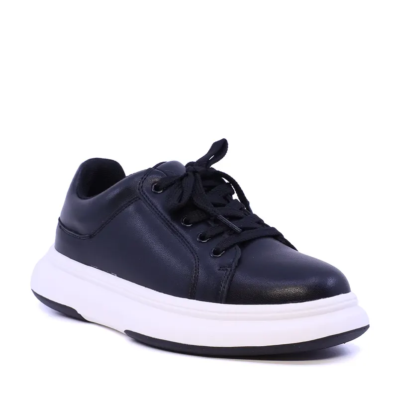 Sneakers băieți negri din piele 3792MP065N — imaginea 2