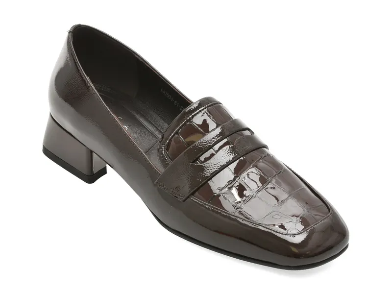 Mocasini EPICA maro, DA7034, din piele naturala lacuita