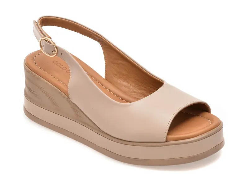 Sandale GOLD DEER gri, 22072, din piele naturala