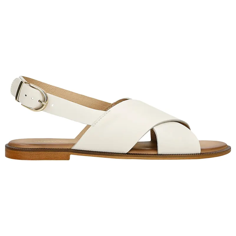 Sandale bej din piele naturală netedă