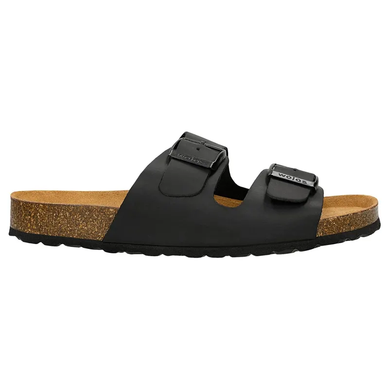Papuci negri bărbați confortabili cu talpă din plută