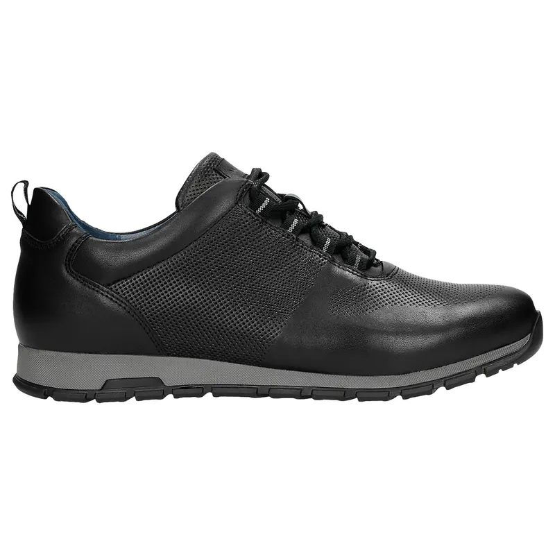 Sneakers negri pentru toate anotimpurile din piele granulată bărbați