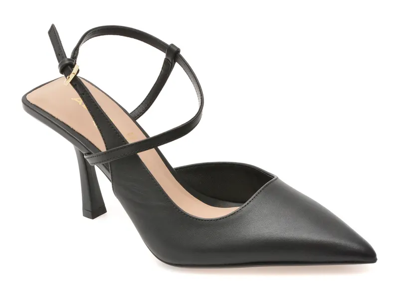 Pantofi eleganti negri, BRUNETTE 001, din piele naturala