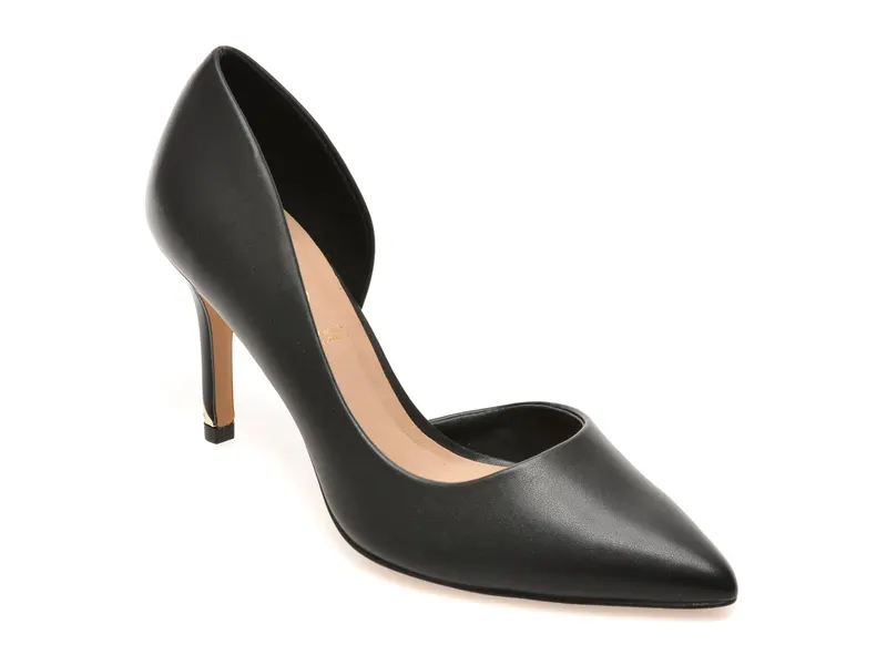 Pantofi eleganti negri, VRALG 001, din piele ecologica