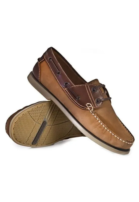 Mocasini barbatesti din piele - stil nautic - maro - Maro