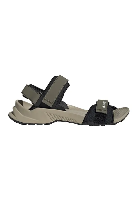 Sandale cu talpa plata si inchidere velcro Terrex Hydro - Negru/Kaki